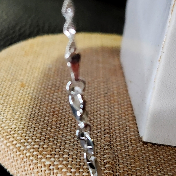 New Palmetto Crescent Moon Silver tone pendant necklace & matching earrings set - Picture 3 of 3